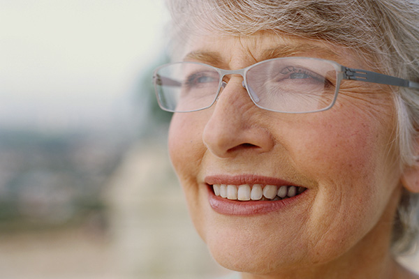 Older woman looking into distance