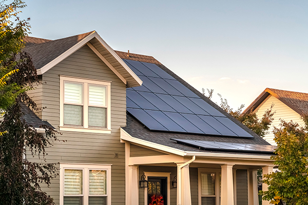 house with solar panels