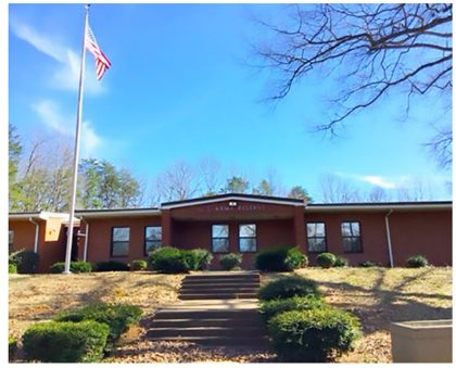 A picture of a defense building in Charlottesville. 