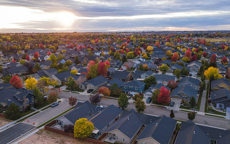 rows of houses