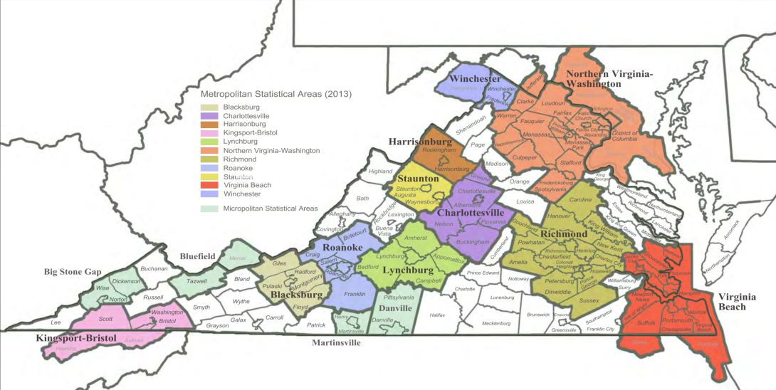 Virginia MSA map