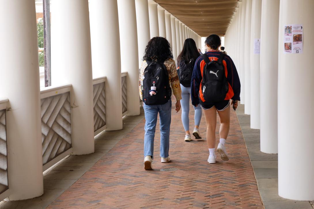 students walking