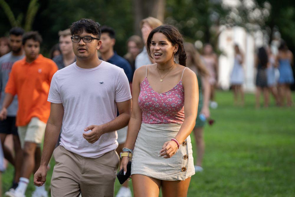 students walking