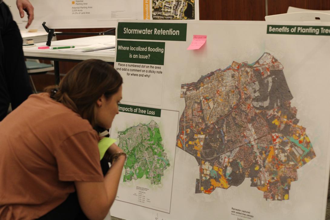A woman participating in a workshop that informed the Green Infrastructure Plan for Petersburg, VA.